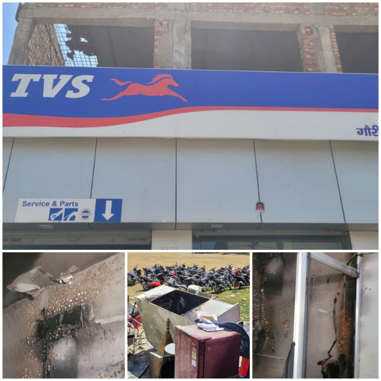 सिरौली में TVS एजेंसी में लगी भीषण आग, बड़ा हादसा टला